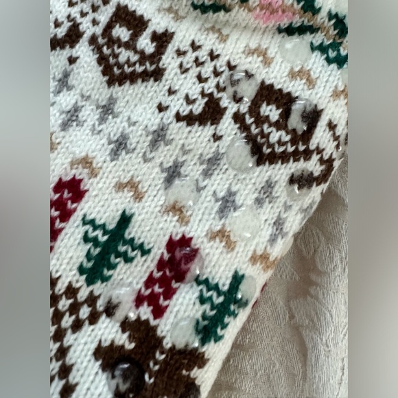 83. Plush‎ Knit Cozy Holiday Slippers Socks - Picture 4 of 5